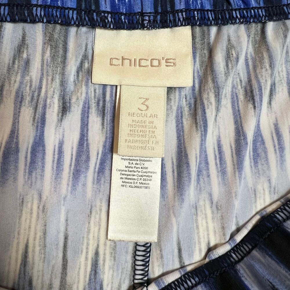 Chico's Navy and White Patterned Wide Leg Pants - Picture 4 of 14
